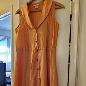 Peach dress with drawstring